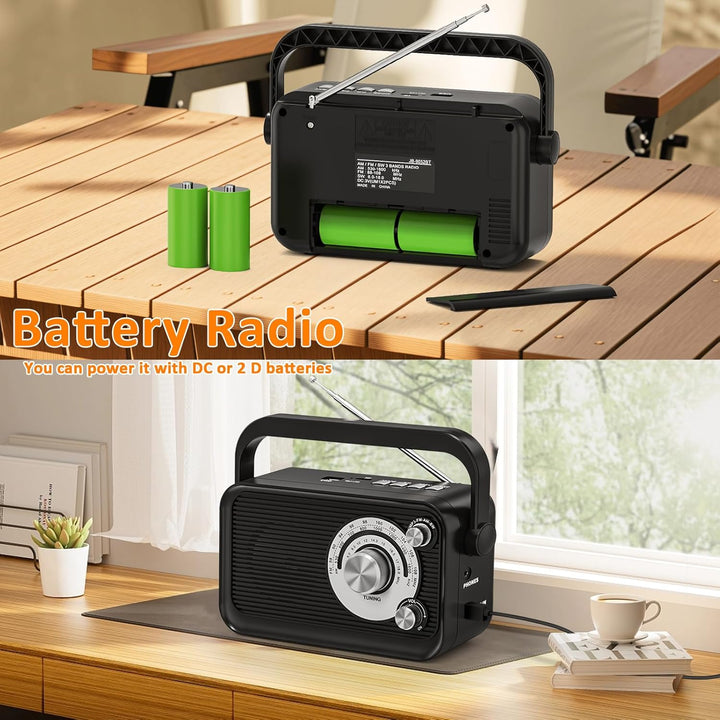 Tragbares Radio, FM/AM/SW Kofferradio, Strom und Batteriebetrieb mit MP3 Funktion, Batterieradio mit