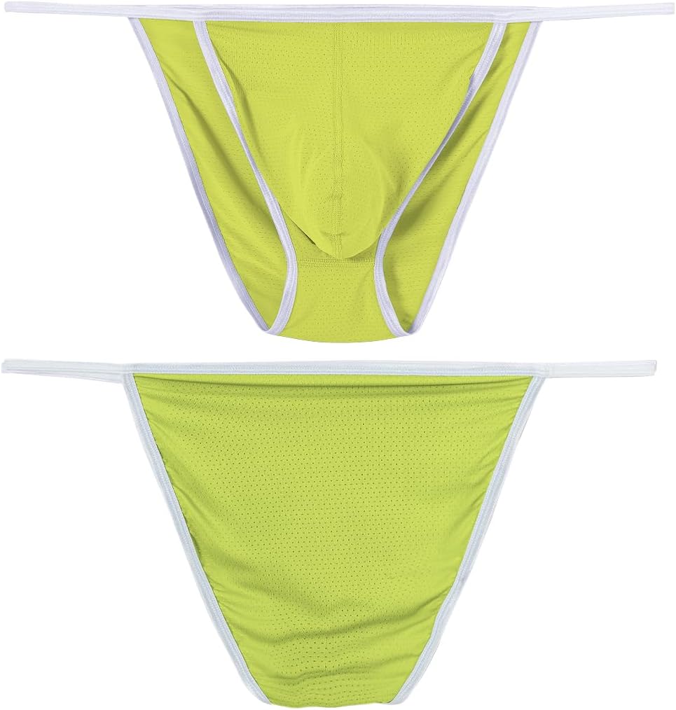 BIATWOWR Men's Briefs Sexy Men's Underwear Briefs with Big Ball Pouch Low Waistband Underpants Men 3