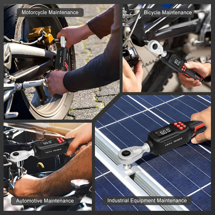 VANPO Digitaler Drehmomentschlüssel 3/8 Zoll(3–60 Nm) für Fahrrad & Motorrad, ±2% Genauigkeit Elektr