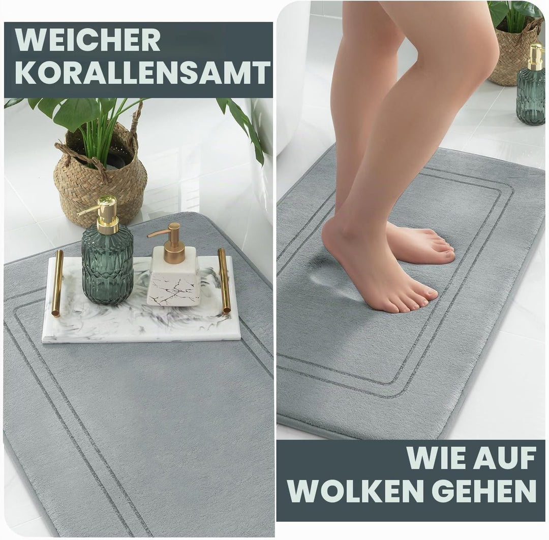 chakme Badematte rutschfest,Badezimmerteppich Weich Badteppich Saugfähige Badvorleger Duschvorleger