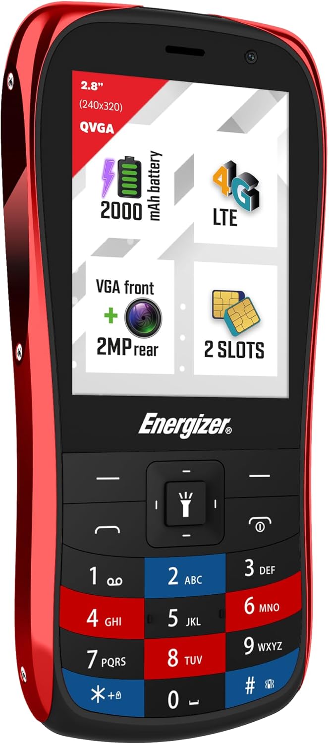 Energizer – E284S-Telefon mit physischer Tastatur – 4G – 2000-mAh-Akku – Dual-SIM (Nano-SIM) – 3 Jah