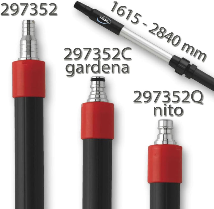 Vikan Aluteleskopstiel mit isoliertem Griff & Wasserdurchlauf - Länge 1,60-2,84 m