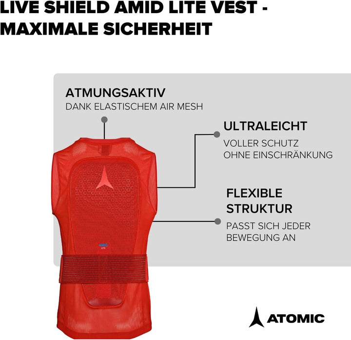 Atomic Live Shield AMID Lite Vest M I Herren-Protektorenweste mit AMID-Technologie für maximalen Sch