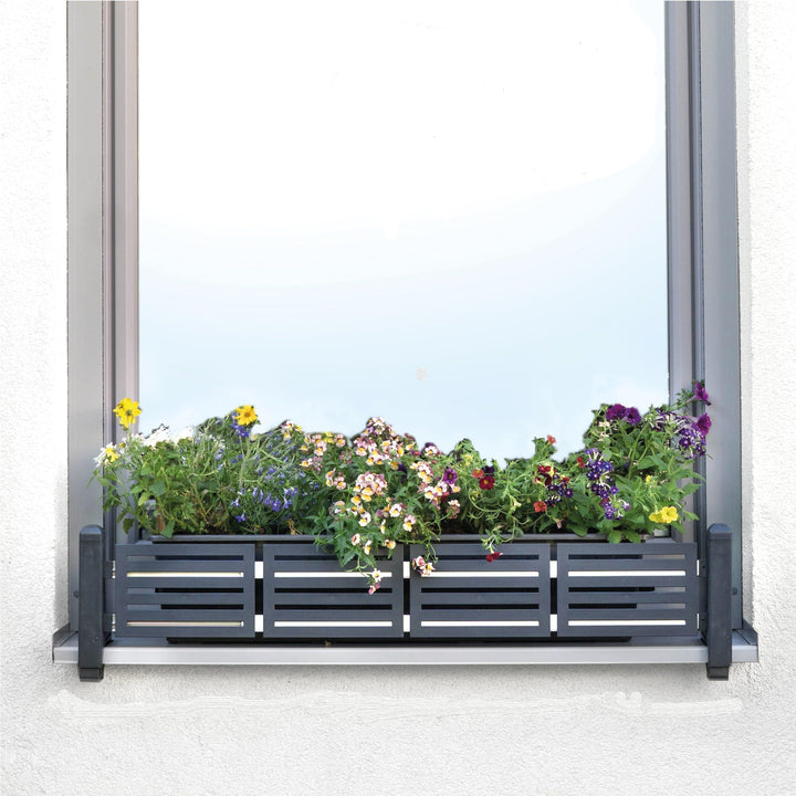 GREEN CREATIONS Blumenkastenhalterung masu Basis-Set passt auf Jede Fensterbank von 78 cm bis 140 cm