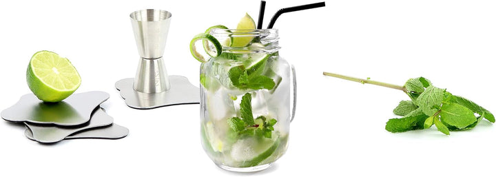 Yoko Design 1238 Mojito-Set aus Edelstahl, 21,6 x 17,5 x 5 cm, Grau