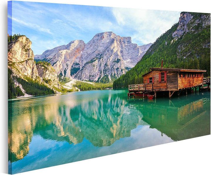 islandburner Bild auf Leinwand Pragser Wildsee In Dolomiten Bergen Sudtirol Italien Bilder Wandbilde