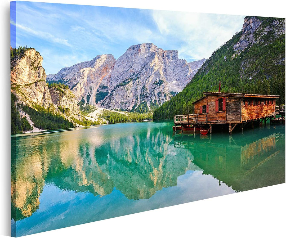 islandburner Bild auf Leinwand Pragser Wildsee In Dolomiten Bergen Sudtirol Italien Bilder Wandbilde
