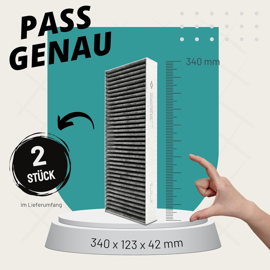 D&D Living® Aktivkohlefilter für Bora Basic BAKFS Umluft Filter | Aktivkohlefilterset (2 Stück Kohle