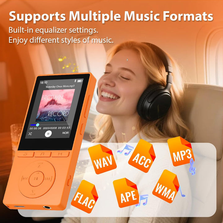 64GB MP3 Player Bluetooth 5.3, MP3 Player mit Lautsprecher, Musikwiedergabe, Sprachrekorder, E-Book,