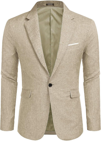 COOFANDY Herren Casual Sport Mäntel Leichter Anzug Blazer Jacken Ein Knopf XL Hellkhaki, XL Hellkhak