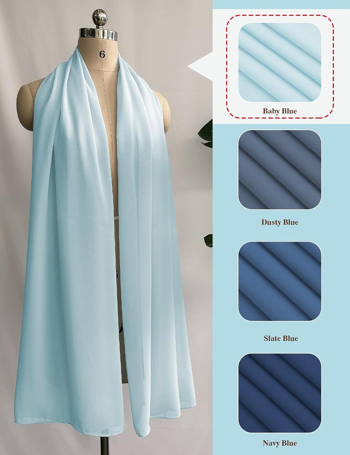 BEAUTELICATE Chiffon Schal Stola Damen Festlich Elegante Tücher Schultertuch Stola für Abendkleider