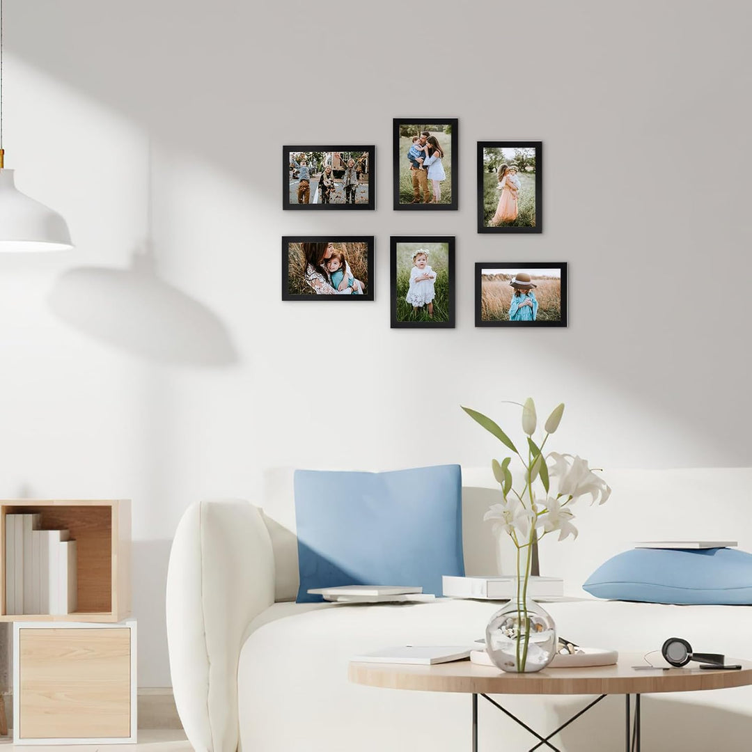 Hoikwo 18 Stück Bilderrahmen 10x15 cm, Schwarz Fotorahmen Collage Set für Wohnzimmer Schlafzimmer Ki
