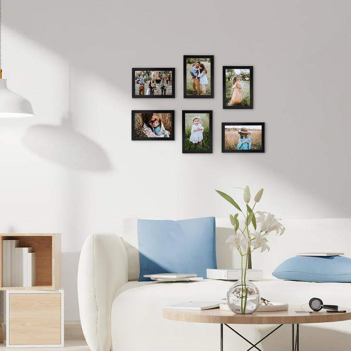 Hoikwo 18 Stück Bilderrahmen 10x15 cm, Schwarz Fotorahmen Collage Set für Wohnzimmer Schlafzimmer Ki