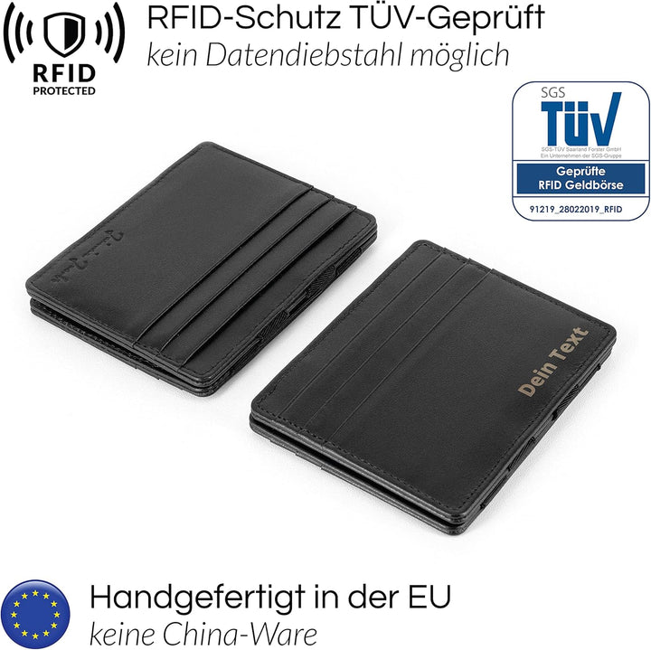 Jaimie Jacobs Flap Boy Slim mit Gravur - Das Original - Magic Wallet Magischer Geldbeutel Dünn Schma