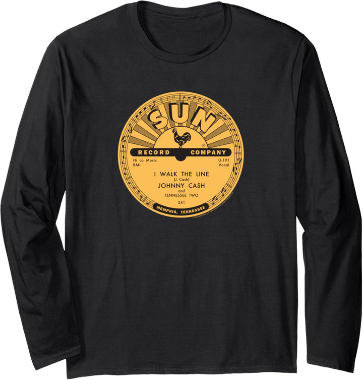 Sun Records Vinyl Johnny Cash I Walk The Line Langarmshirt