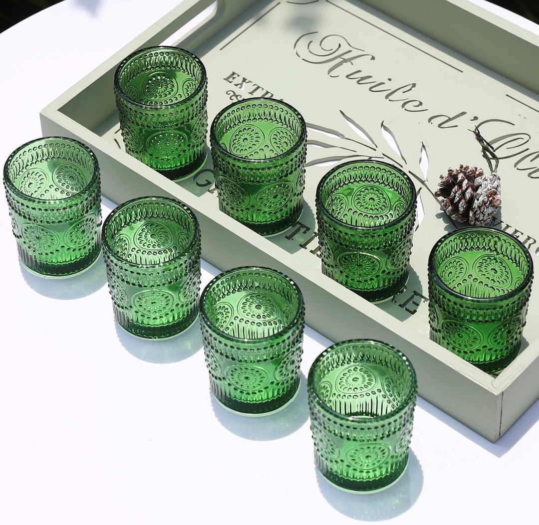 Vohocandle Grüne Teelichthalter im 12er-Set, Votivkerzenhalter für die Tischdekoration bei Hochzeite