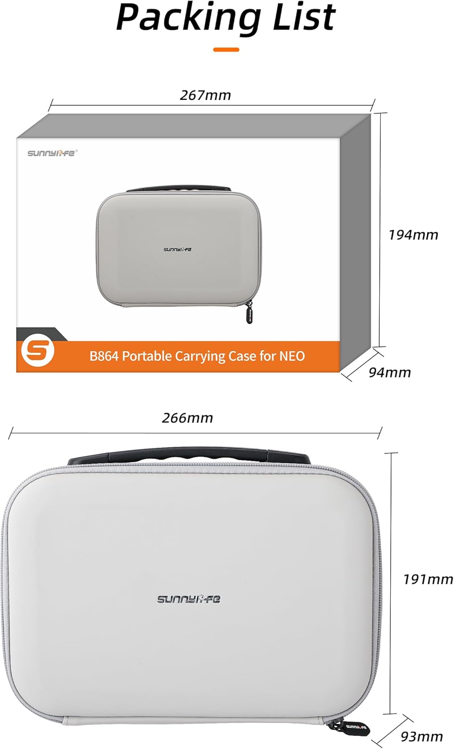 Tasche für DJI Neo Fly More Combo, kompakte Reisetasche Tragetasche für DJI Neo Drone Zubehör und RC