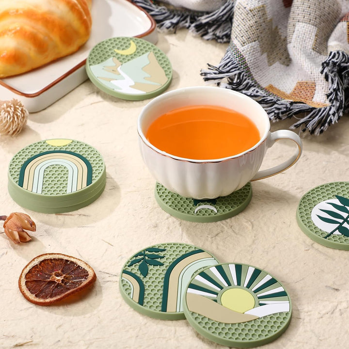 Diamond Painting Weihnachten Untersetzer DIY Set, 8 Stück rutschfeste Tassenuntersetzer Coasters, Ba