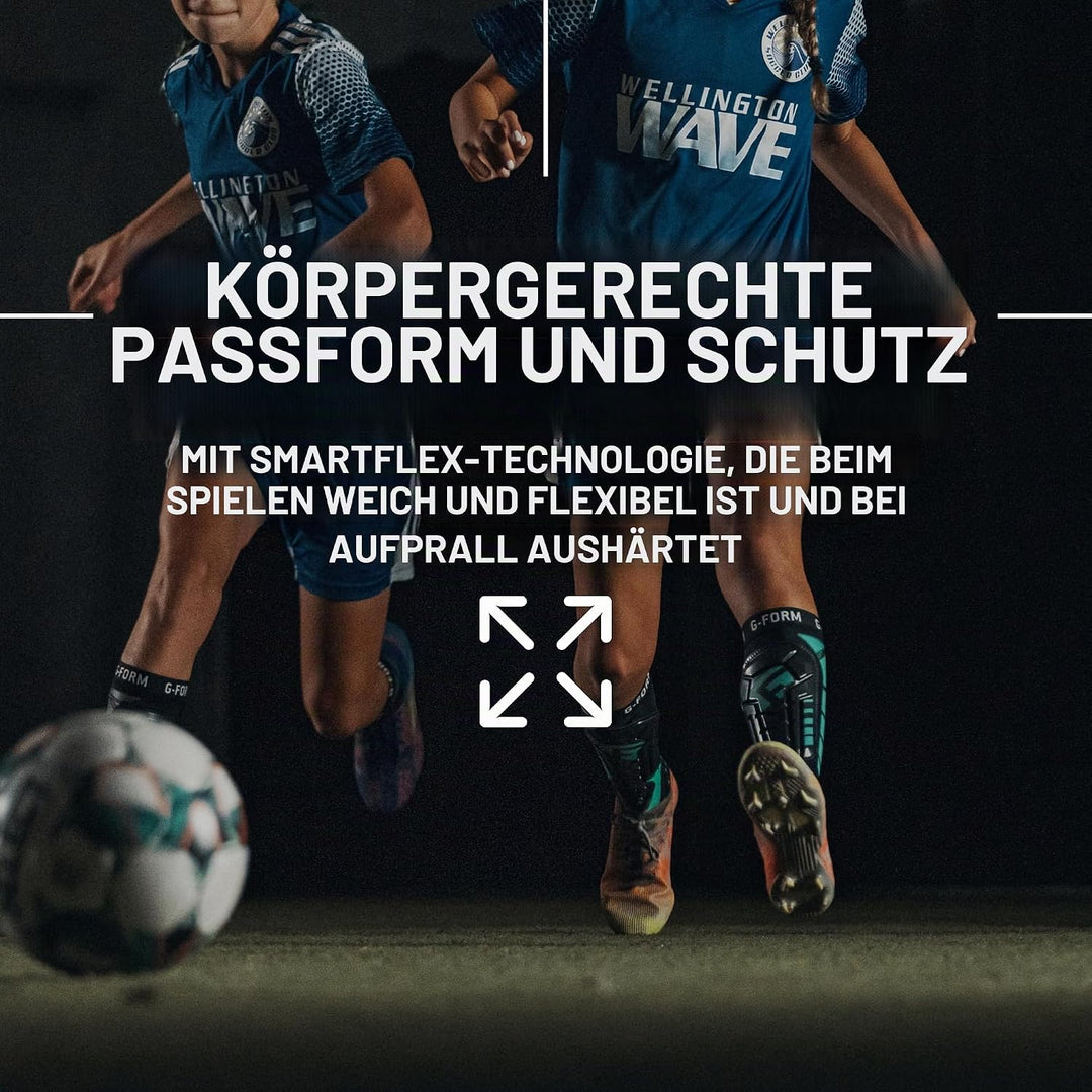G-Form Pro-S Vento CE Fussball Schienbeinschoner Schwarz/Mint L-XL, Schwarz/Mint L-XL