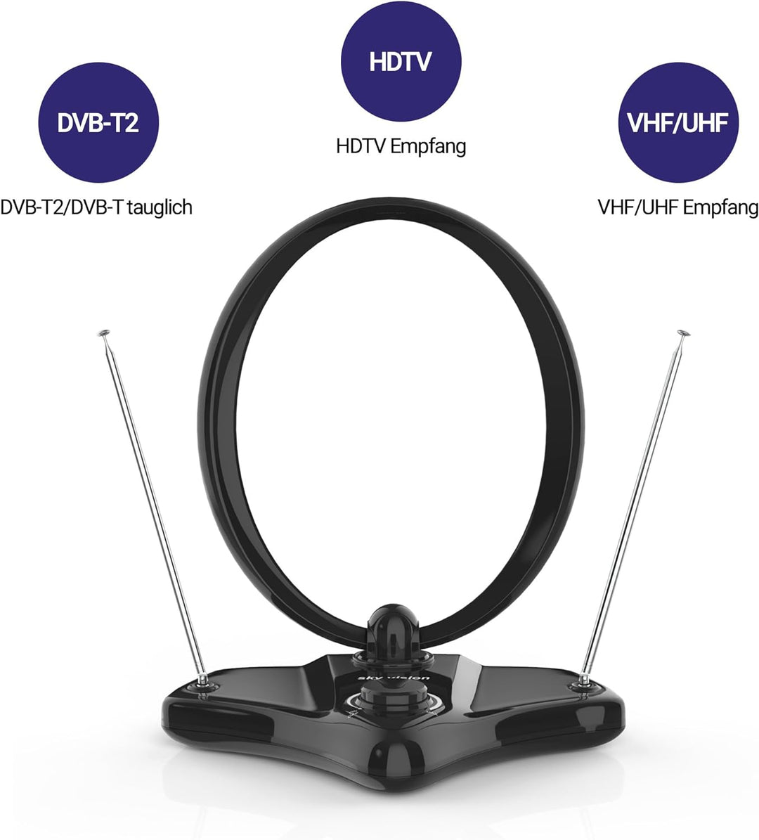 EDISION Picco T265 Full HD H.265 HEVC terrestrischer FTA Receiver T2 &amp; Vantage VTA74 Zimmerantenne D