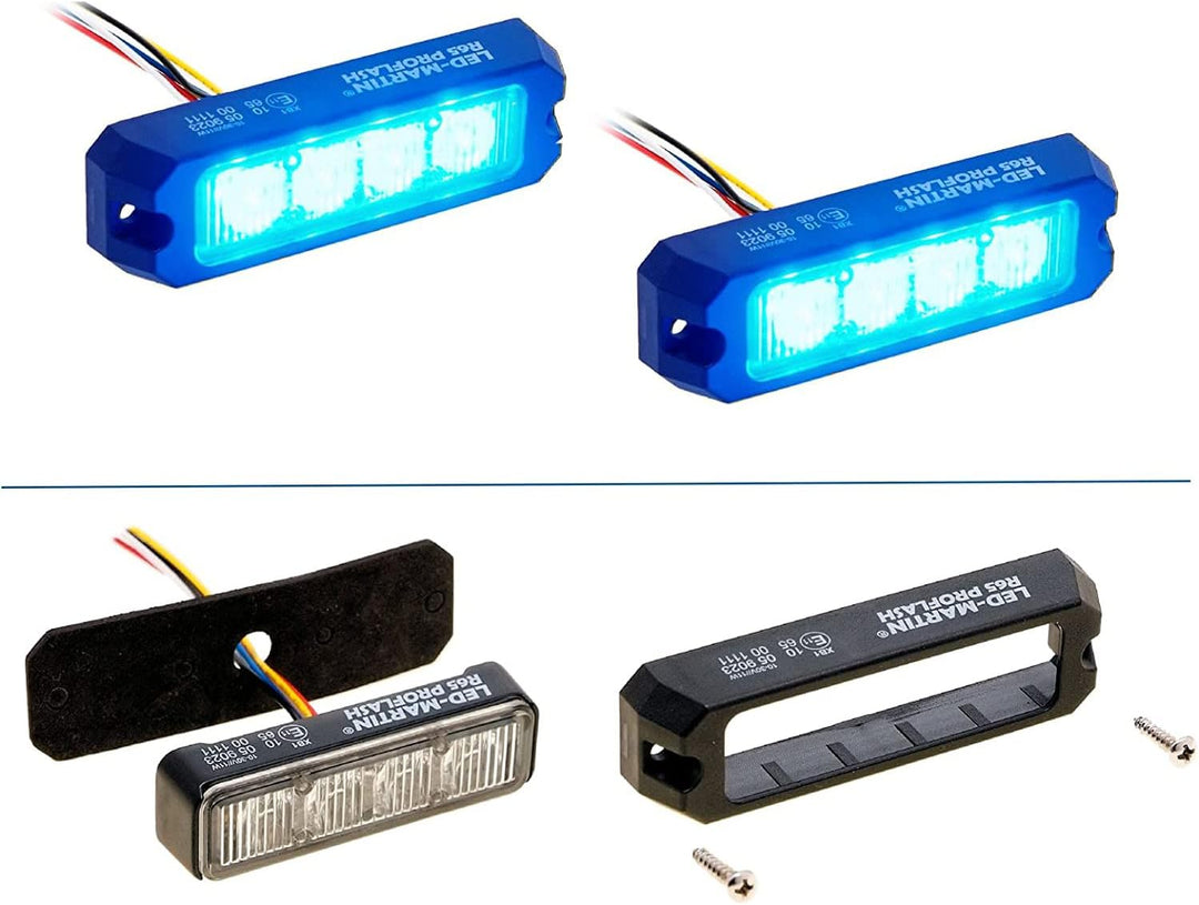LED-MARTIN 2er Sparset R65 PROFLASH blau - Frontblitzer - Strassenräumer -Blitzmodul - Feuerwehr - P
