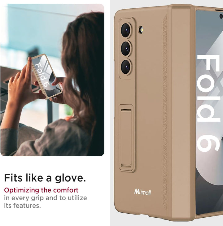 Miimall Kompatibel mit Samsung Galaxy Z Fold 6 Hülle mit Displayschutz+Magnetischer Scharnierschutz,
