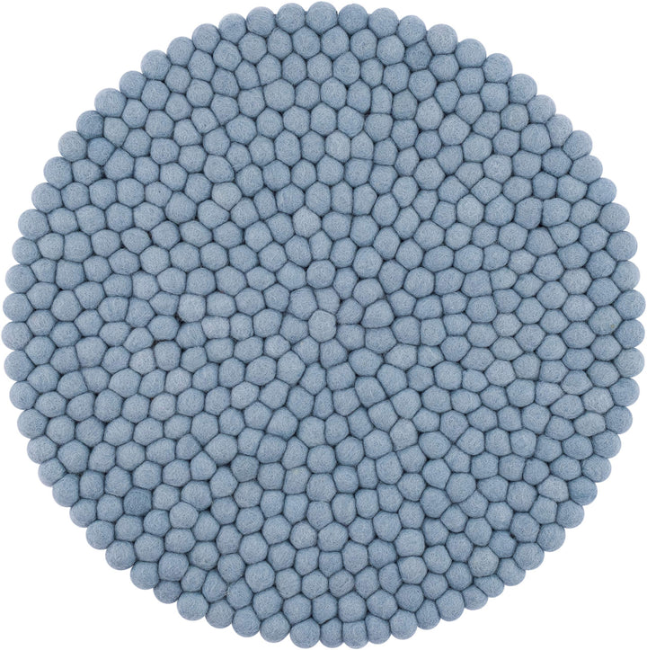 myfelt Filzkugel Sitzauflage Stuhlauflage - Mia - rund, Ø 36 cm, Hellblau, Hellblau