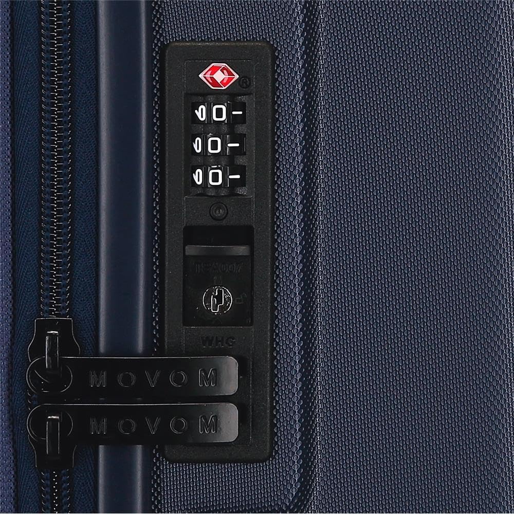 Movom Wood Kofferset Blau 55/70 cms Hartschalen ABS TSA-Schloss 119L 4 Doppelräder Handgepäck 2er-Ko