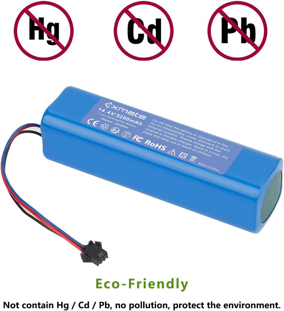 Exmate 14.4V 5200mAh Li-Ion Ersatzakku für Proscenic M7 Pro M8 Pro,LDS M7 Pro,M7 Max, U6/Lydsto R1/U