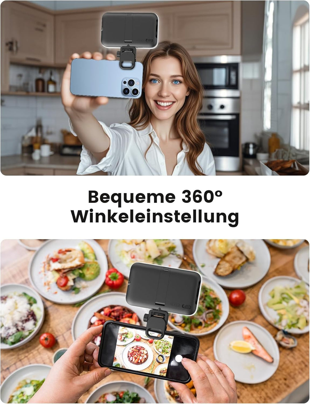 96 LED Selfie Licht mit Soft-Diffusor, Handy Licht Stativadapter für Telefon Laptop Tablet,2500K-990