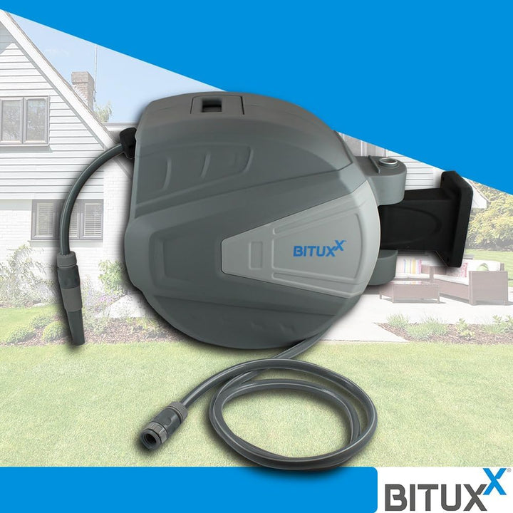 Bituxx Wand Wasser Schlauchtrommel Schlauchaufroller Wasserschlauchaufroller Schlauchbox Automatik (