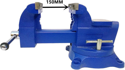 uyoyous Schraubstock 150mm Spannweite für Werkbank 360° drehbar Gusseisen Rostschutz Amboss Tischsch