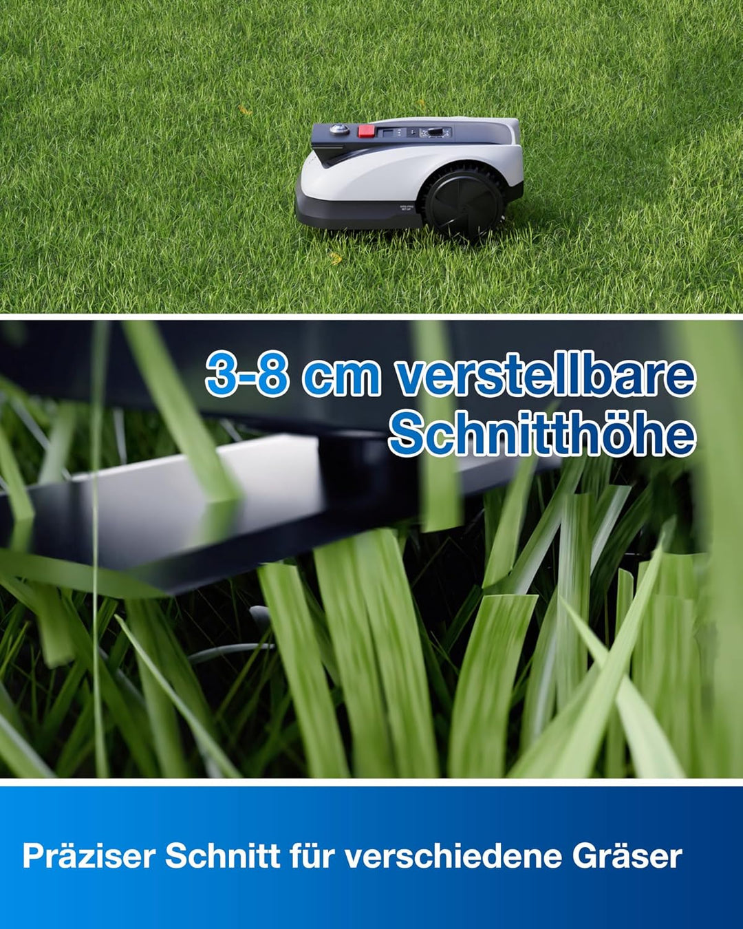 ECOVACS Goat O500 Panorama Mähroboter ohne Begrenzungskabel, 500 m², Auto-Kartierung Rasenmäher Robo