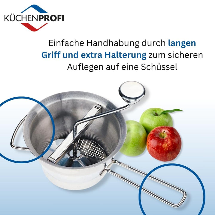 Küchenprofi Profi Passiergerät Edelstahl rostfrei, ø 20cm, spülmaschinenfest, inkl. 4 Lochscheiben,