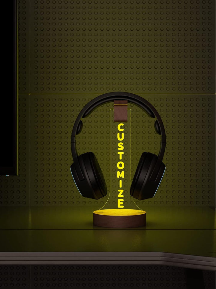 YuanDian personalisierte Licht bis Kopfhörer Stand für Schreibtisch, Gaming Headset Holzhalter RGB m