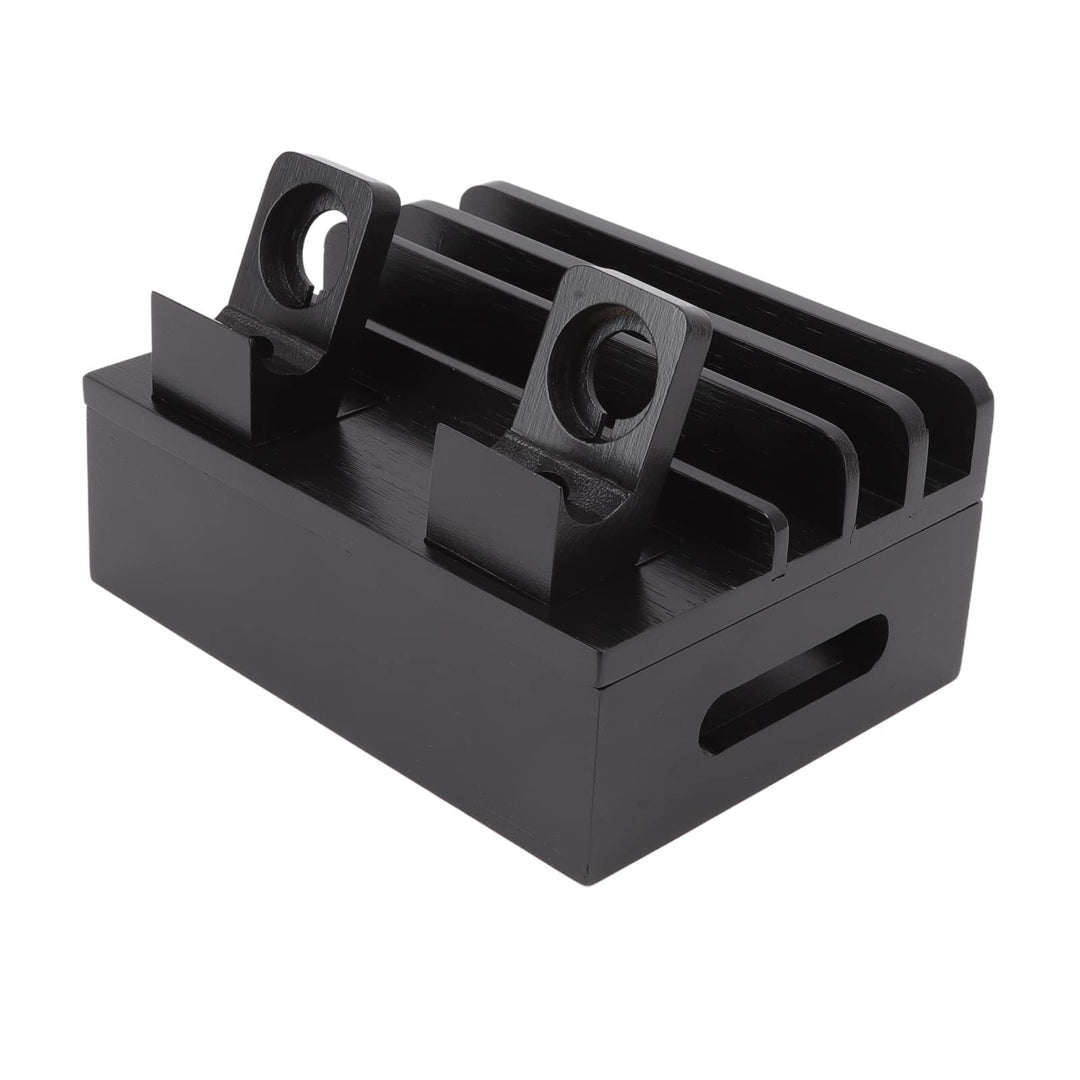 TOPINCN Ladestation 5-Port Ladegerät, Bambus Ladestation Multifunktions Ladestation für Telefone Tab