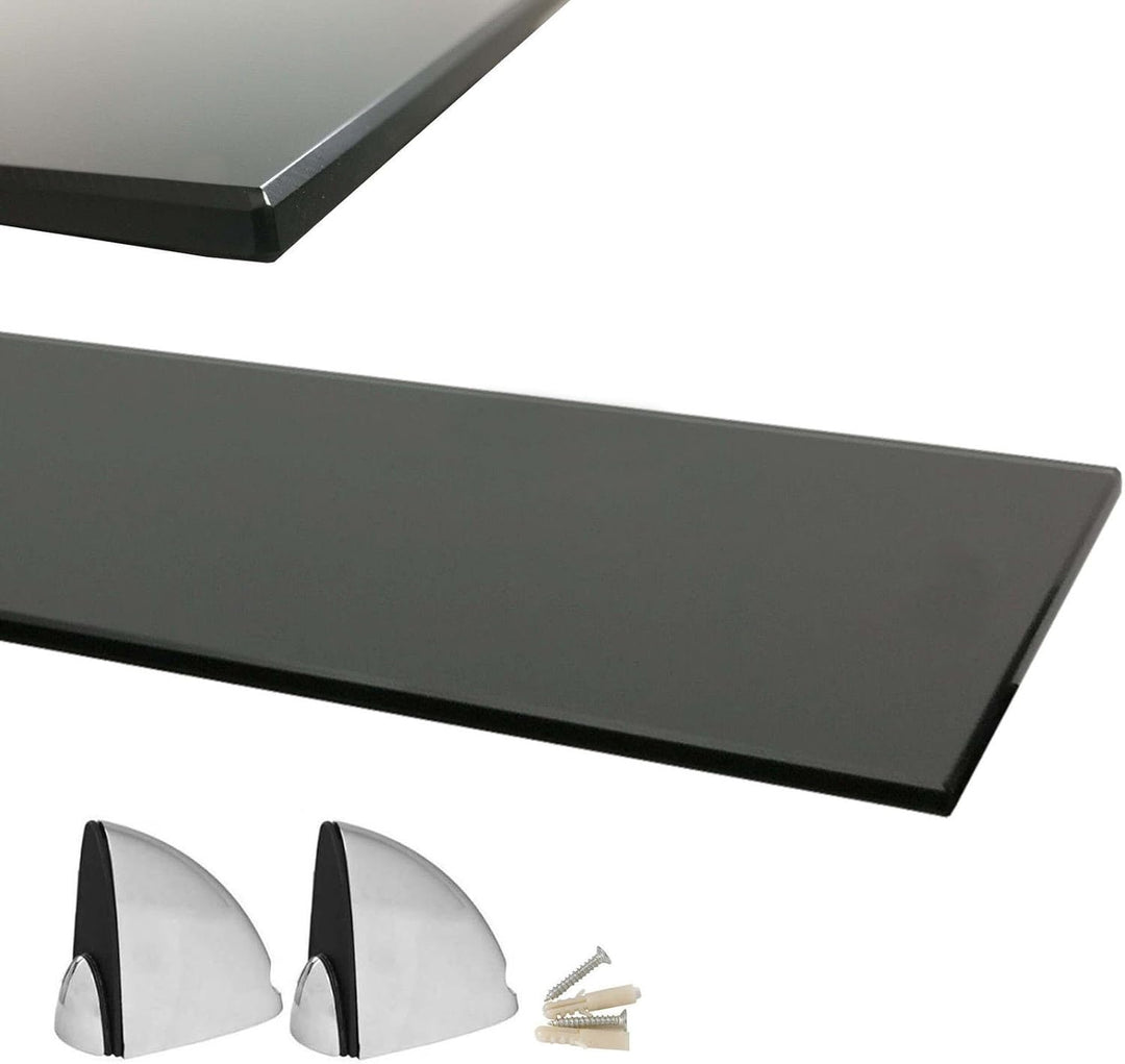 Euro Tische Glas Wandregal 50x17.8cm Badregal, Glas Regal für Badezimmer, Duschregal mit 6mm ESG Sic