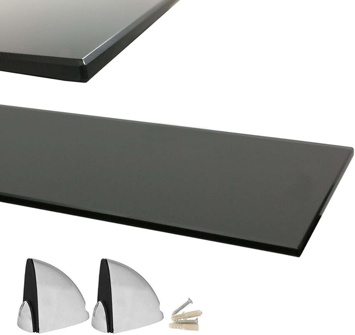 Euro Tische Glas Wandregal 50x17.8cm Badregal, Glas Regal für Badezimmer, Duschregal mit 6mm ESG Sic