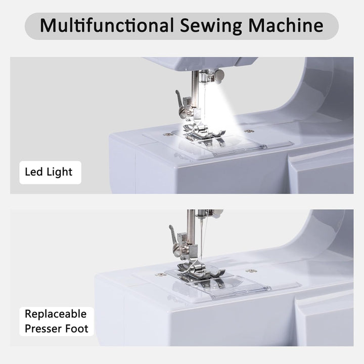 Nähmaschine für Anfänger & Kinder, Kleine nähmaschinen Mit 12 Stichprogrammen, Mini Sewing Machine T