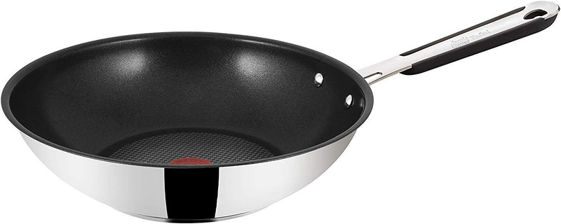 Tefal E79219 Jamie Oliver Induction Wokpfanne, Edelstahl, 28 cm Wokpfanne 28 cm, Wokpfanne 28 cm