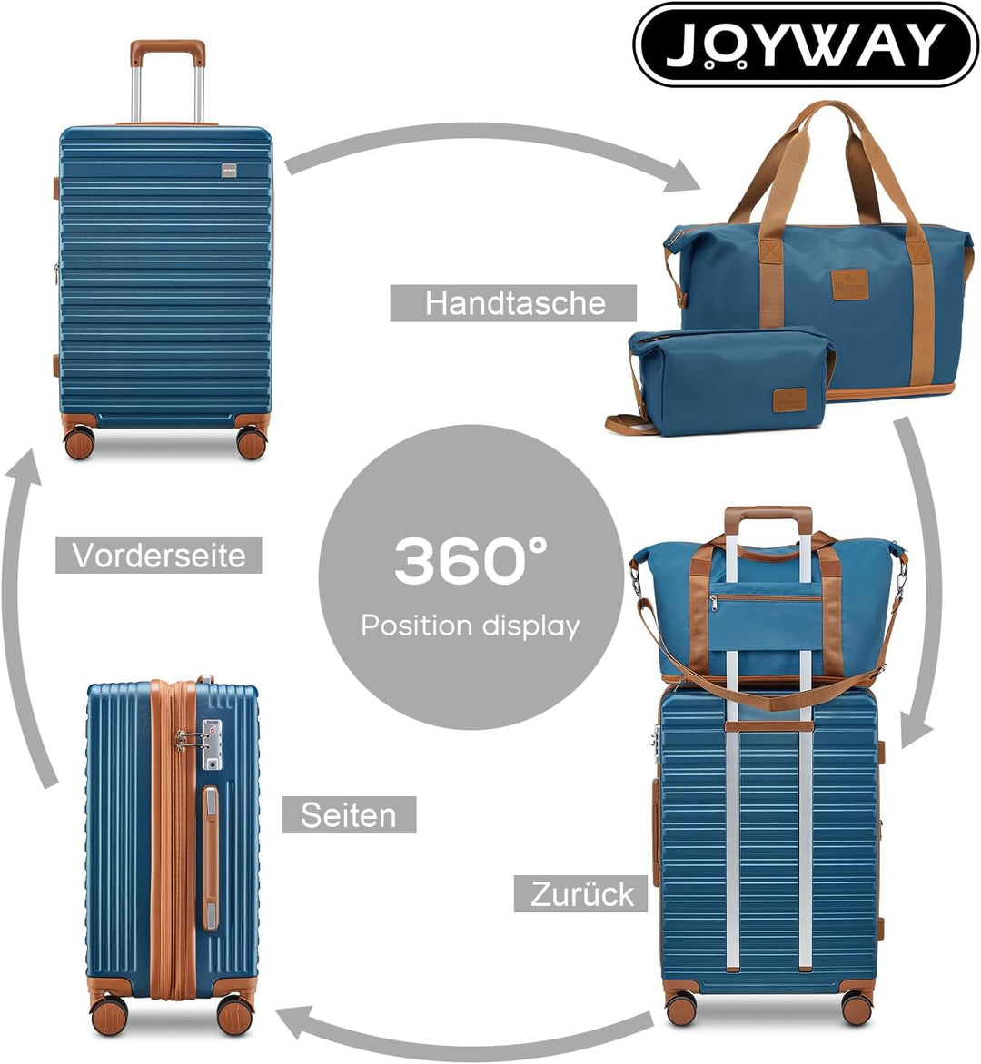 Joyway Grosser Koffer Hartschalen-Koffer Set mit 4 Rollen leichtes Reisekoffer Set mit TSA-Schloss a