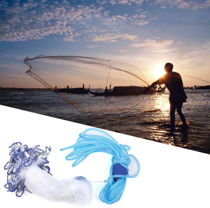 Wurfnetz Zum Fischen, Tragbares Fischernetz, Nylon Mesh Fischnetz zum Fangen von Angelnetz Angelzube