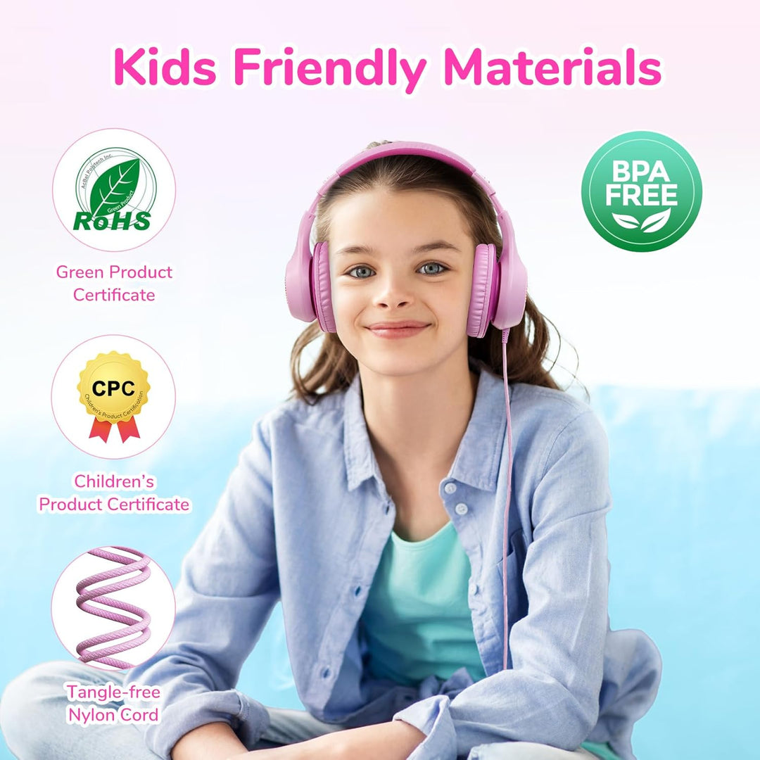 EarFun Kinder Kopfhörer mit USB-C Kabel, 85dB Lautstärkenbegrenzer, Komfortables Tragen, Hi-Fi Klang