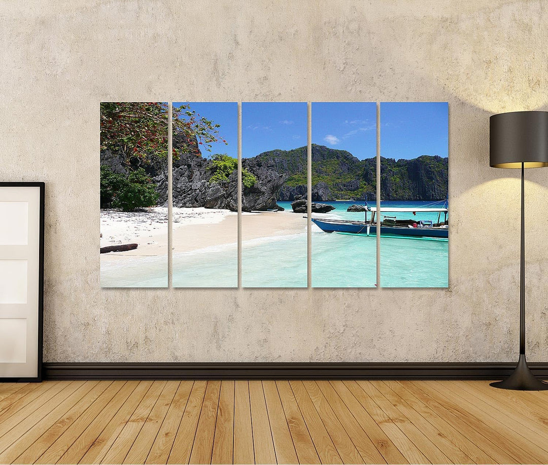islandburner Bild auf Leinwand Strand Auf Den Philippinen Bilder Wandbilder Poster Leinwand 160x80cm