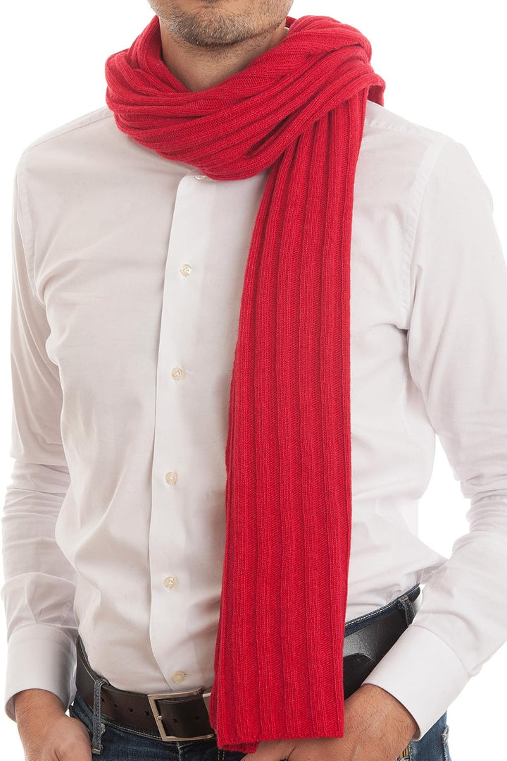 Dalle Piane Cashmere - Schal und hut aus Kaschmir-Gemisch - für Damen/Herren Einheitsgrösse Rot, Ein