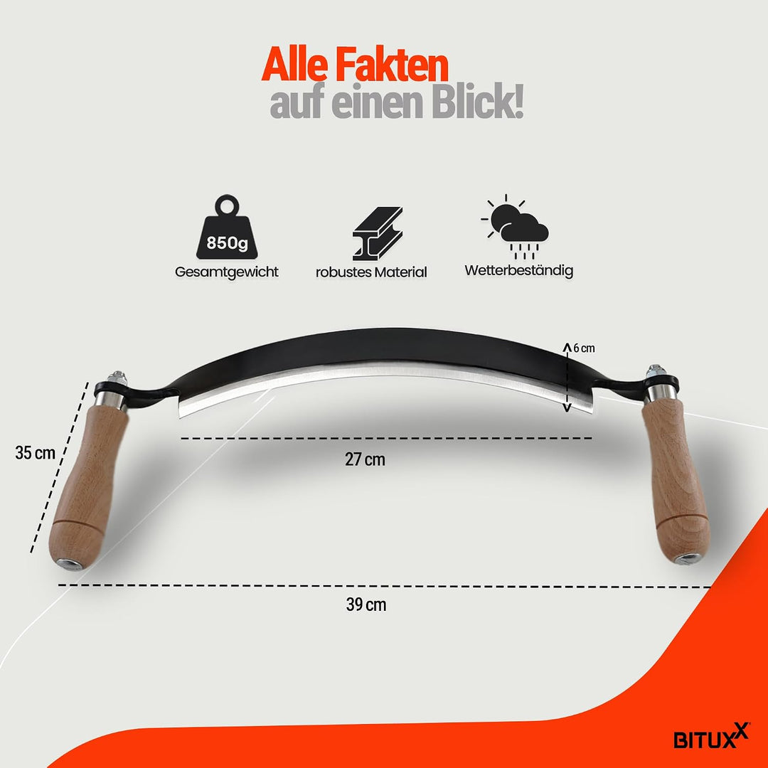 Bituxx Zugmesser für Holz Ziehmesser Schäleisen Zieheisen gebogen 10"