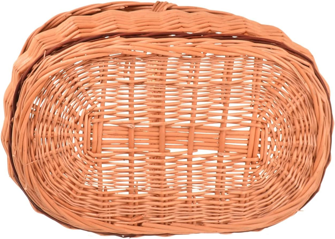 Einkaufskorb gross geflochten 47 x 35 x 33 cm Natural Henkelkorb, Weidenkorb, Tragekorb mit henkel,