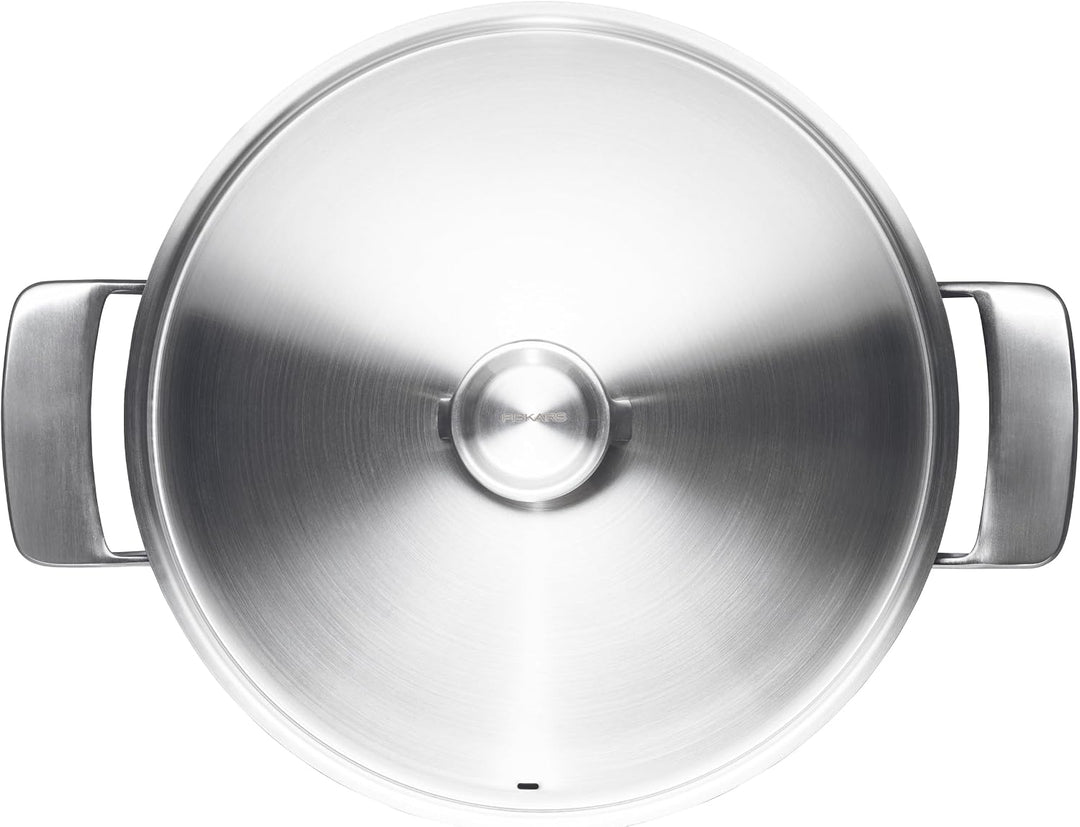 Fiskars Taiten Aluminium-Bräter mit Deckel, 28 cm, Antihaftbeschichteter Schmortopf aus 100% recycel