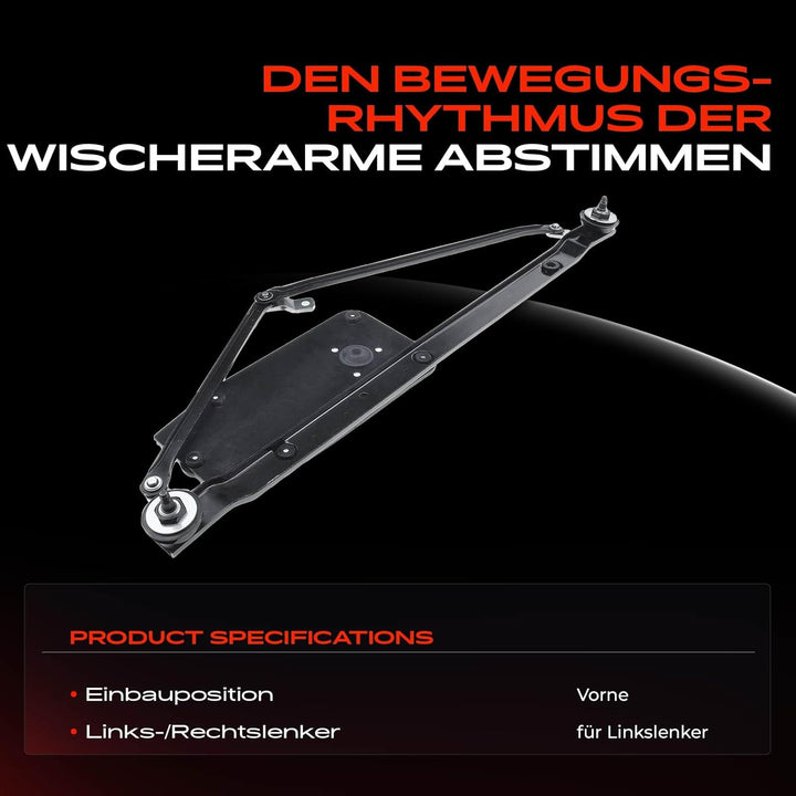 Frankberg 1x Scheibenwischer Wischergestänge ohne Motor Vorne Links oder Rechts Kompatibel mit Disco