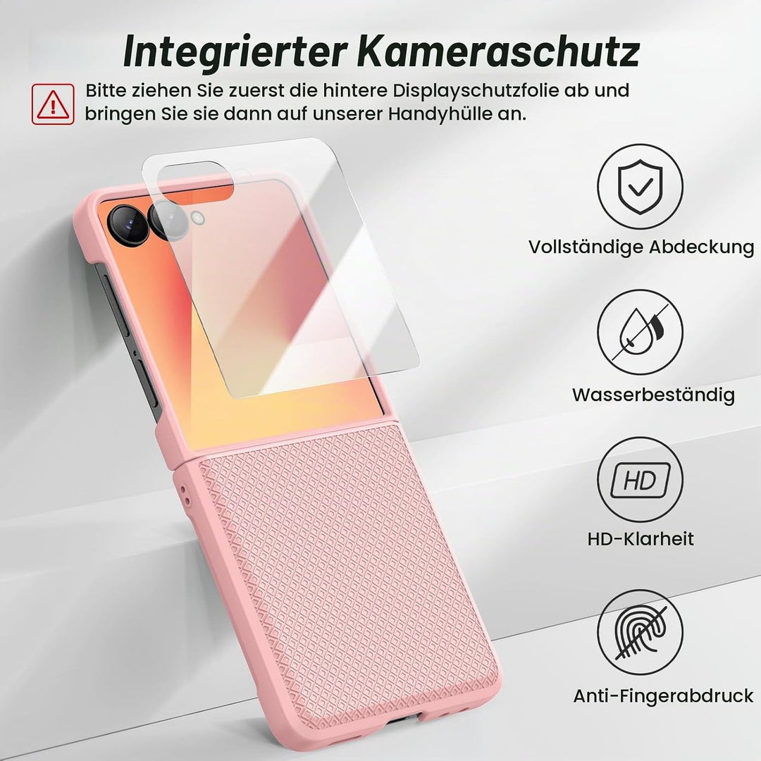 Doeshine für Samsung Galaxy Z Flip 7 Hülle [Not für Flip 7FE] mit Scharnierschutz &amp; Displayschutzfol